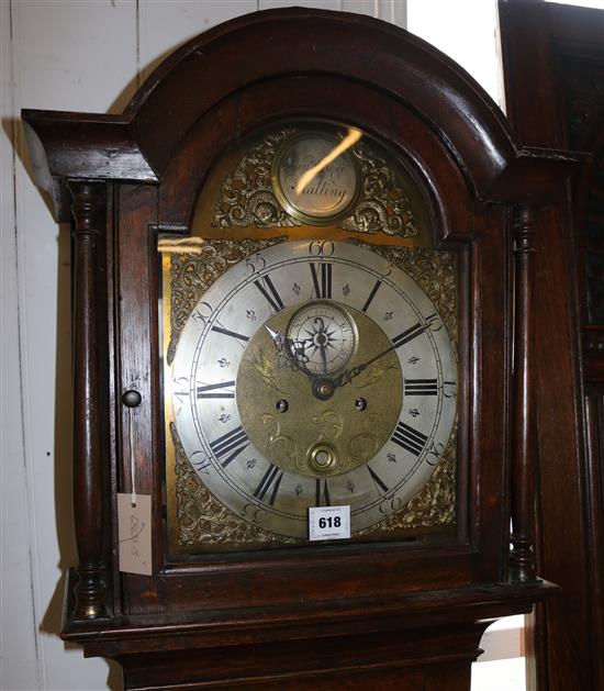 A George III oak eight day longcase clock, 6ft 6in.
